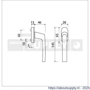 Ami 810 draai-kiep raamgreep aluminium 7x32 mm wit RAL 9010 - S10901690 - afbeelding 1