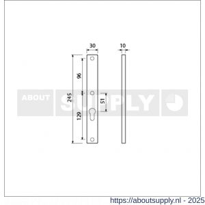 Ami 245/30 smalschild aluminium zonder krukgat profielcilinder PC 72 R5,5 F1 - S10900780 - afbeelding 2