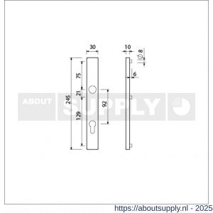 Ami 245/30 smalschild aluminium profielcilinder PC 92 M5 F1 - S10900773 - afbeelding 2