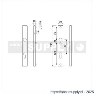 Ami 245/30 smalschild aluminium profielcilinder PC 87 1/2 M5 F1 - S10900785 - afbeelding 2