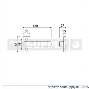 Ami 65/30-353 smalrozet kruk combinatie deurkruk 353 ingekort vastdraaibaar rozet 65/30 R6.5 hartafstand 43 mm F1 - S10900095 - afbeelding 2