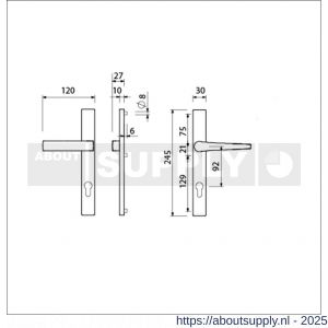 Ami 245/30-353 smalschild-kruk-kruk garnituur deurkruk 353 vastdraaibaar 245/30 blind M5 F1 - S10900134 - afbeelding 2