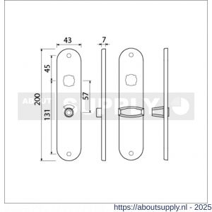 Ami 200/1/7 langschild aluminium Archi Design toilet- en badkamersluiting WC 5/57 mm Irox - S10900702 - afbeelding 2