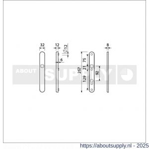 Ami VHB 257/32/2 veiligheidssmalschild SKG** Archi Design ovaal VHB 257/32/2 buiten blind binnen profielcilinder PC 92 Irox deurdikte 53-57 mm - S10901609 - afbeelding 2