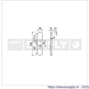 Ami VHB 250/15 KT veiligheidslangschild SKG*** kerntrekbeveiliging ovaal buitenlangschild 250/50/15 KT 55 F1 - S10901479 - afbeelding 2