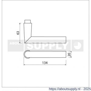 Ami 374 deurkruk aluminium deurdikte 53-57 mm zwart RAL 9005 structuur finish - S10900393 - afbeelding 2