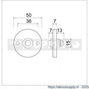Ami 3 RH beldrukker aluminium rond rozet zwart - S10900011 - afbeelding 1