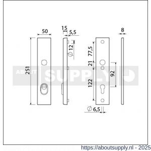 Ami VHB 251/15 KT veiligheidslangschild SKG*** kerntrekbeveiliging VHB 251/50/15 buiten KT 92 binnen profielcilinder PC 92 zwart deurdikte 38-42 mm - S10901519 - afbeelding 2