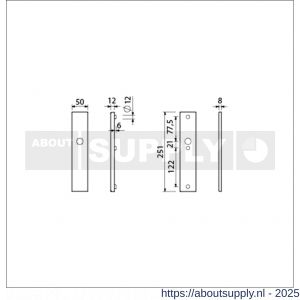 Ami VHB 251/50 veiligheidslangschild SKG*** VHB 251/50 buiten en binnen blind F2 deurdikte 38-42 mm - S10901431 - afbeelding 2