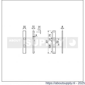 Ami VHB 251/32 veiligheidssmalschild SKG** VHB 251/32 buiten en binnen profielcilinder PC 72 F1 deurdikte 53-57 mm - S10901558 - afbeelding 2