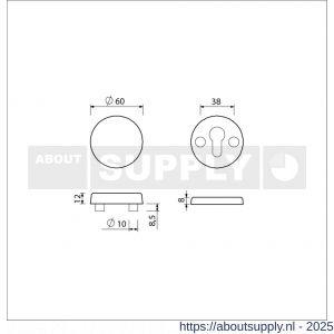 Ami VHB rond rozet veiligheidsrozet SKG*** VHB rozet rond buiten blind binnen profielcilinder PC F1 deurdikte 38-42 mm - S10901536 - afbeelding 2