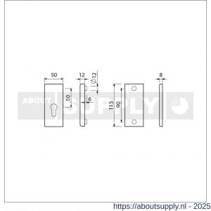 Ami VHB 115/50 veiligheidsrozet SKG*** VHB rozet 115/50 buiten profielcilinder PC binnen blind F1 deurdikte 38-42 mm - S10901525 - afbeelding 2