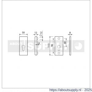 Ami VHB 115/50 veiligheidsrozet SKG*** VHB rozet 115/50 profielcilinder PC F2 deurdikte 38-42 mm - S10901530 - afbeelding 2