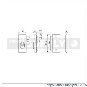 Ami VHB 115/50/15 KT veiligheidsrozet SKG*** kerntrekbeveiliging VHB rozet 115/15 buiten KT binnen blind F1 deurdikte 38-42 mm - S10901534 - afbeelding 2