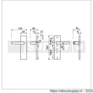 Ami VHB 193/50 veiligheidskortschild SKG*** VHB 193/50 buiten blind binnen profielcilinder PC 55 met deurkruk 332 F1 deurdikte 38-42 mm - S10901351 - afbeelding 2