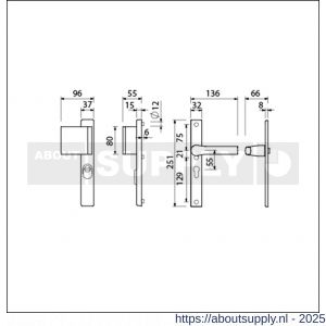 Ami VHB 251/37-90/80 KT veiligheids Rotaveer duwer-kruk smalschildgarnituur SKG*** kerntrekbeveiliging VHB 251/37 KT 55 deurduwer 90/80 links F1 en deurkruk 379 Rota 251/32 profielcilinder PC 55 deurdikte 53-57 mm - S10901273 - afbeelding 2