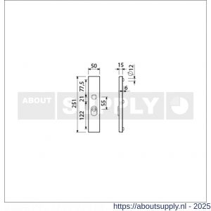 Ami VHB 251/15 KT veiligheidslangschild SKG*** kerntrekbeveiliging buitenlangschild 251/50/15 KT 55 mm F1 - S10901488 - afbeelding 2