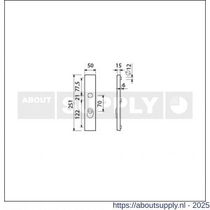 Ami VHB 251/15 KT veiligheidslangschild SKG*** kerntrekbeveiliging buitenlangschild 251/50/15 KT 70 mm F1 - S10901489 - afbeelding 2