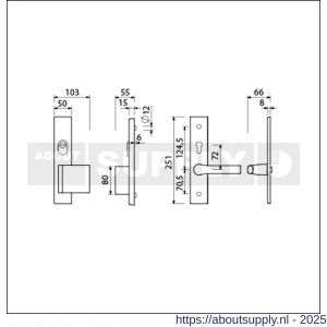 Ami VHB 251/15-90/80-379 KT senioren veiligheids Rotaveer duwer-kruk langschildgarnituur SKG*** kerntrekbeveiliging omkeer VHB 251/50/15 KT 72 omkeer deurduwer 90/80 rechts en deurkruk 379 Rota F1 deurdikte 38-42 mm - S10901153 - afbeelding 2