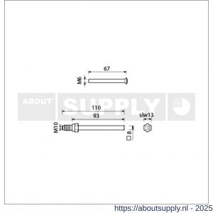 Ami bevestigingsschroeven veiligheidsschilden VHB voordeur deurdikte 53-57 mm gelagerde wisselstift 8x100 Varo ring en 3 schroeven M6x67 - S10901672 - afbeelding 2