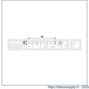 Ami patentschroef met zaagsnede RVS M6x90 mm voldraad set 10 stuks - S10900195 - afbeelding 1