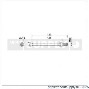 Ami gelagerde wissel Quickstift 8x120 mm (8x103) - S10900245 - afbeelding 2