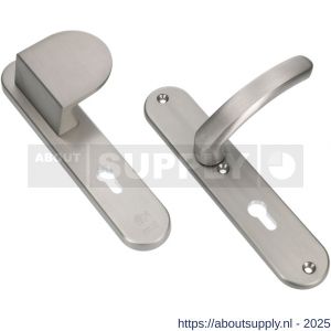 Ami VHB 250/50/1-90/83-378 veiligheids Rotaveer duwer-kruk langschildgarnituur SKG*** Archi Design ovaal VHB 250/50/1 profielcilinder PC 55 deurduwer 90/83 rechts en deurkruk 378 Rota Irox deurdikte 38-42 mm - S10900951 - afbeelding 3