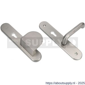 Ami VHB 250/50/1-90/83 senioren veiligheidsvoordeur-duwerlangschildgarnituur SKG** Archi Design ovaal omkeer VHB 250/50/1 profielcilinder PC 72 omkeer deurduwer 90/83 rechts en deurkruk 356 Irox deurdikte 38-42 mm - S10900814 - afbeelding 3