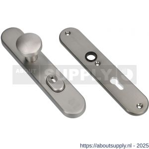 Ami VHB 250/15-169/50 KT veiligheids knop-kruk langschildgarnituur SKG*** kerntrekbeveiliging Archi Design ovaal VHB 250/15 knop 169/50 KT 72 en zonder deurkruk profielcilinder PC 72 Irox deurdikte 38-42 mm - S10901193 - afbeelding 2