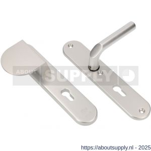 Ami VHB 250/50/1-90/83 veiligheidsvoordeur-duwerlangschildgarnituur SKG*** ovaal VHB 250/50/1 profielcilinder PC 72 deurduwer 90/83 links F1 profielcilinder PC 72 en deurkruk 369 M6 deurdikte 38-42 mm - S10900943 - afbeelding 3
