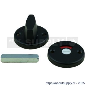 Ami 3 RH vrij- en bezetrozet aluminium rond toilet- en badkamersluiting WC 8 mm zwart - S10900500 - afbeelding 3