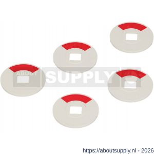 Ami deurbeslag indicatieplaatje kunststof rood-wit 5 mm vlak stiftontsluiting 1/4 rood set 5 stuks - S10900218 - afbeelding 1