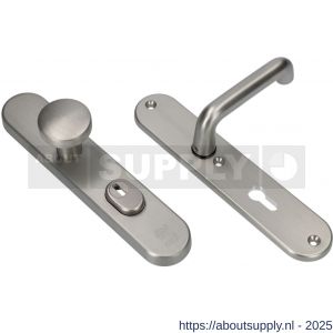 Ami VHB 250/15-169/50 KT veiligheids knop-kruk langschildgarnituur SKG*** kerntrekbeveiliging Archi Design ovaal VHB 250/15 knop 169/50 KT 72 en deurkruk 356 profielcilinder PC 72 Irox deurdikte 38-42 mm - S10901192 - afbeelding 2
