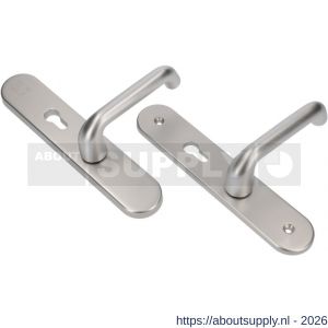 Ami VHB 250/50/1-386 senioren veiligheids Rotaveer kruk-kruk langschildgarnituur SKG** ovaal omkeer VHB deurkruk 386 Rota 250/50/1 profielcilinder PC 72 omkeer F1 deurdikte 53-57 mm - S10901231 - afbeelding 1