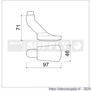 Ami 166 knopkruk aluminium deurdikte 53-57 mm F1 - S10900409 - afbeelding 5