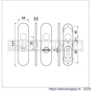 Ami 177/1 Klik kortschild aluminium toilet- en badkamersluiting WC 8/55 mm F1 - S10900534 - afbeelding 5