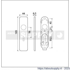 Ami 185/44 Klik kortschild aluminium sleutelgat SLG 56 F1 - S10900590 - afbeelding 5