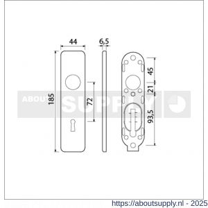 Ami 185/44 Klik kortschild aluminium sleutelgat SLG 72 F1 - S10900591 - afbeelding 5
