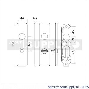 Ami 185/44 Klik kortschild aluminium toilet- en badkamersluiting WC 8/63 F1 - S10900600 - afbeelding 5