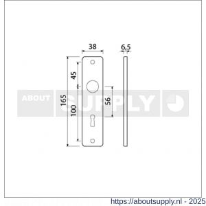 Ami 165/4 RH kortschild aluminium rondhoek sleutelgat SLG 56 F1 - S10900505 - afbeelding 5