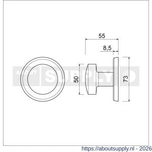 Ami 169/50 voordeurknop aluminium F1 - S10900285 - afbeelding 2