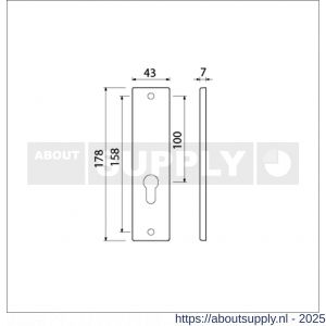 Ami 178/43 kortschild aluminium zonder krukgat profielcilinder PC 55 F1 - S10900545 - afbeelding 5