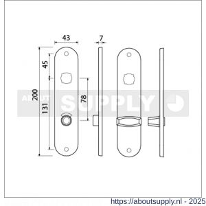 Ami 200/1/7 langschild aluminium toilet- en badkamersluiting WC 8/78 mm F1 - S10900627 - afbeelding 5