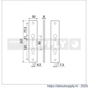 Ami 251/50/8 langschild aluminium profielcilinder PC 85 F1 R6,5/R7,3 - S10901738 - afbeelding 5