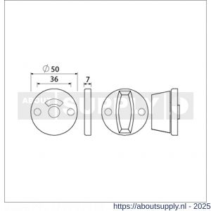 Ami 3 RH vrij- en bezetrozet aluminium rond toilet- en badkamersluiting WC 8 mm F1 - S10900497 - afbeelding 5