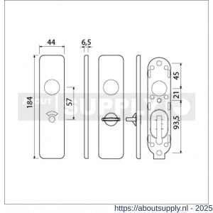 Ami 180/41 RH kortschild aluminium rondhoek toilet- en badkamersluiting WC 5/57 mm F2 - S10900574 - afbeelding 6