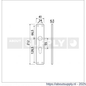 Ami 212/41 RH langschild aluminium rondhoek profielcilinder PC 55 F2 - S10900646 - afbeelding 5