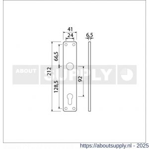 Ami 212/41 RH langschild aluminium rondhoek profielcilinder PC 92 F2 - S10900649 - afbeelding 5