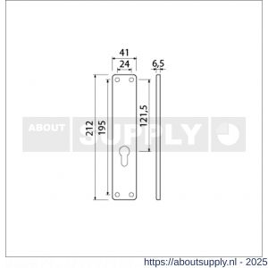 Ami 212/41 RH langschild aluminium rondhoek zonder krukgat profielcilinder PC 55 F2 - S10900651 - afbeelding 5