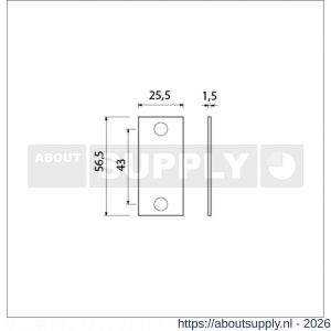 Ami 4 vlak afdekrozet aluminium blind F2 - S10900446 - afbeelding 2